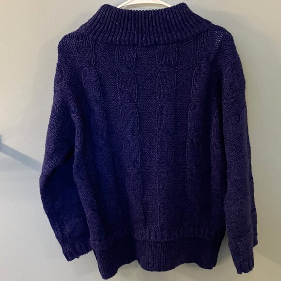 🙂French Connection Womens Cable Knit Turtleneck Sweater Cobalt Blue Size Small - Picture 8 of 8